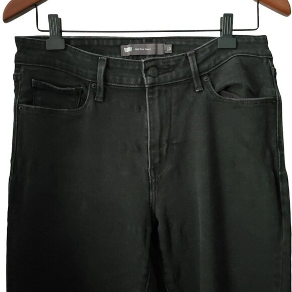 levi's Black Washed Stretch Mid Rise Skinny 5 Pocket Denim Jeans Size 12 - Picture 3 of 9